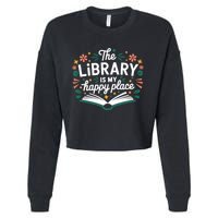 Library Book Lover Reading Teacher Librarian Student Gift Cropped Pullover Crew