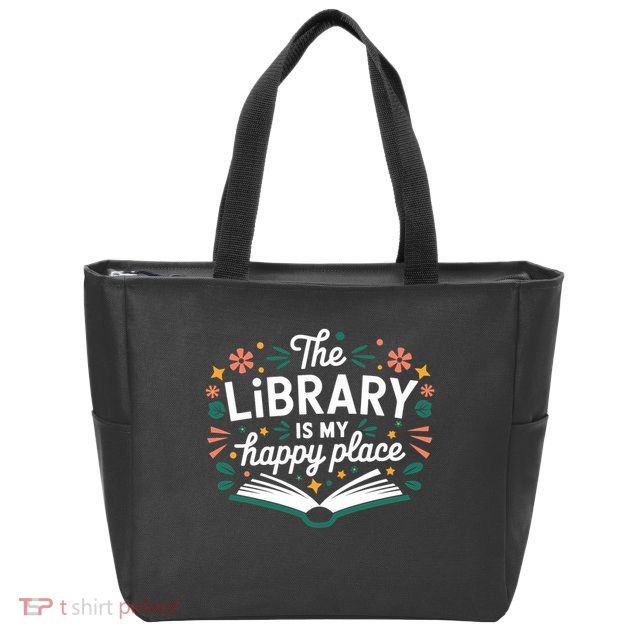 Library Book Lover Reading Teacher Librarian Student Gift Zip Tote Bag