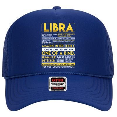 Libra Best Libra Horoscope Funny High Crown Mesh Back Trucker Hat