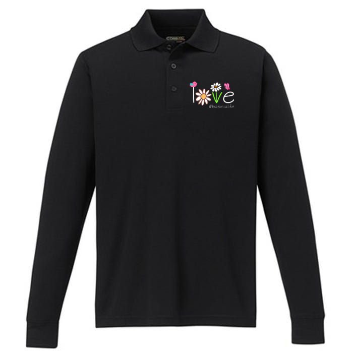 Love Babcia Life Cute Matching Family Performance Long Sleeve Polo