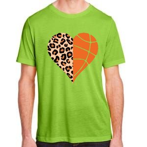 Love Basketball Leopard Printing Heart Funny Basketball Mom Cool Gift Adult ChromaSoft Performance T-Shirt