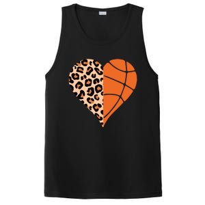 Love Basketball Leopard Printing Heart Funny Basketball Mom Cool Gift PosiCharge Competitor Tank