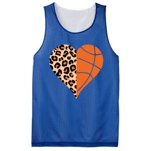 Love Basketball Leopard Printing Heart Funny Basketball Mom Cool Gift Mesh Reversible Basketball Jersey Tank