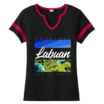 Labuan Bajo Live The Search Ladies Halftime Notch Neck Tee