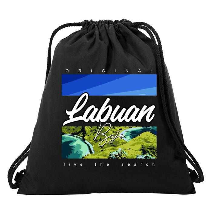 Labuan Bajo Live The Search Drawstring Bag