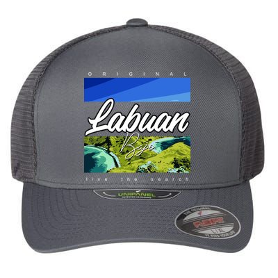 Labuan Bajo Live The Search Flexfit Unipanel Trucker Cap