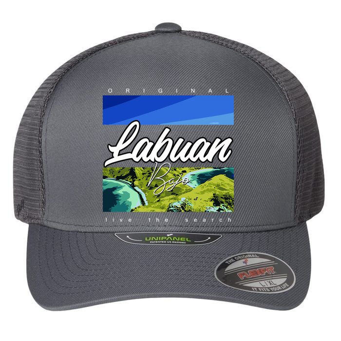 Labuan Bajo Live The Search Flexfit Unipanel Trucker Cap