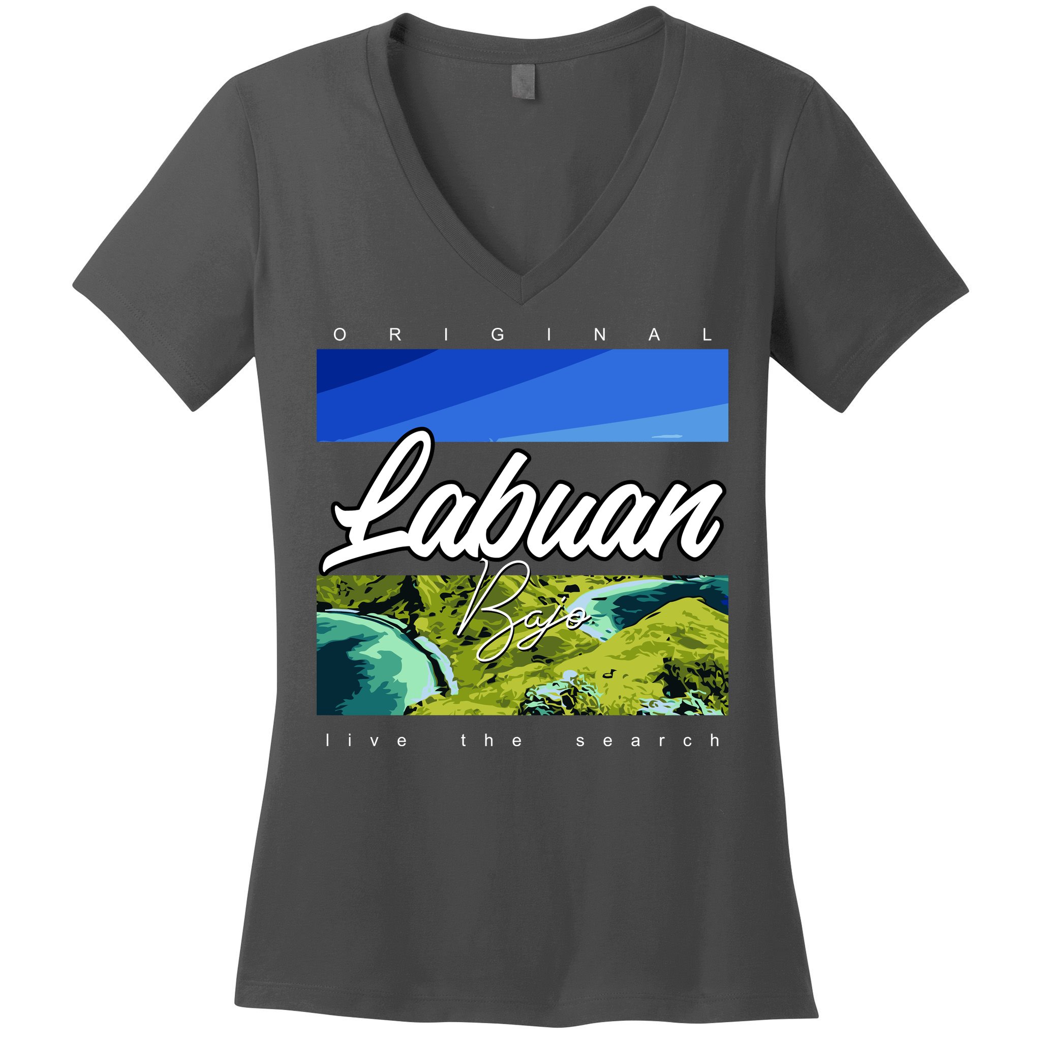 Labuan Bajo Live The Search Women's V-Neck T-Shirt