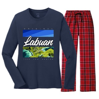 Labuan Bajo Live The Search Women's Long Sleeve Flannel Pajama Set 