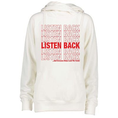 Listen Back Womens Funnel Neck Pullover Hood