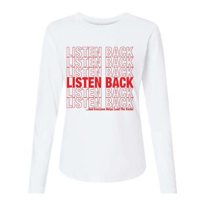 Listen Back Womens Cotton Relaxed Long Sleeve T-Shirt