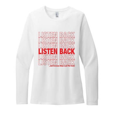 Listen Back Womens CVC Long Sleeve Shirt