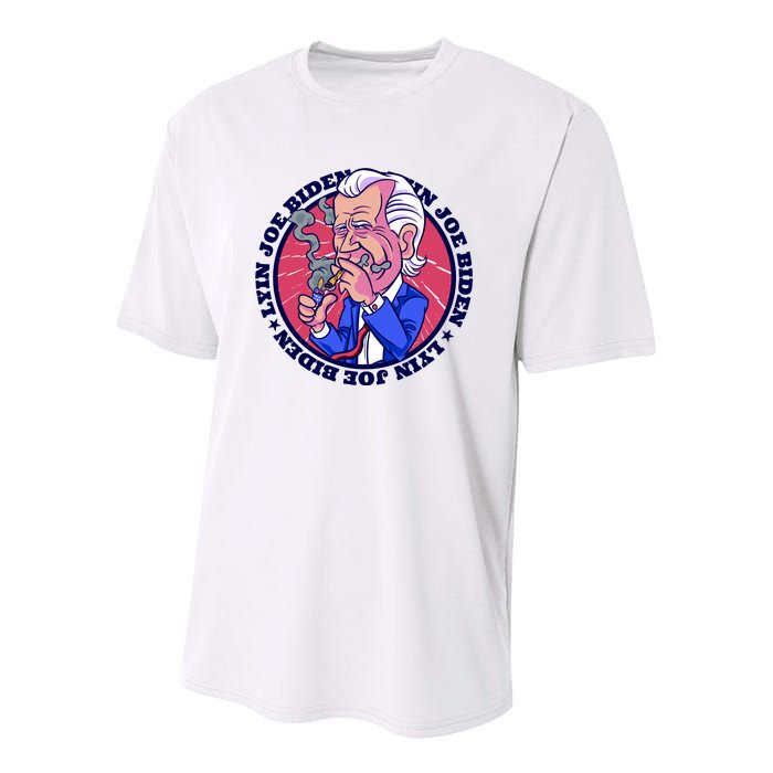 Lyin Biden Youth Performance Sprint T-Shirt