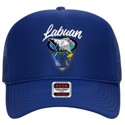 Labuan Bajo Live The Search High Crown Mesh Back Trucker Hat