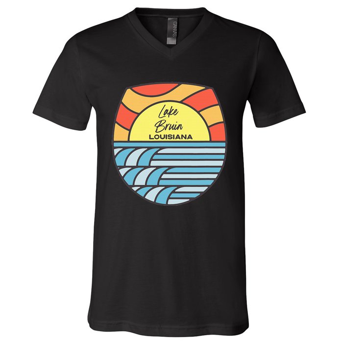 Lake Bruin Louisiana La Sunset Sunrise Souvenir V-Neck T-Shirt