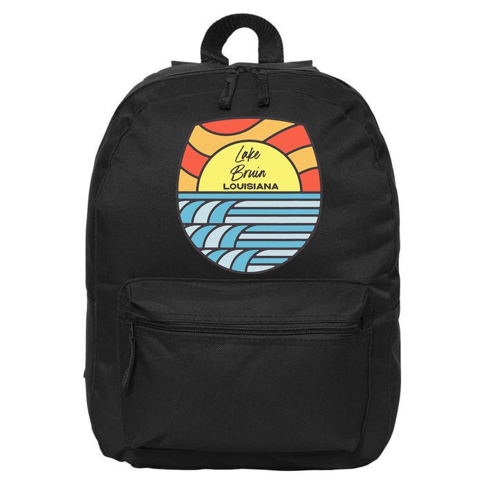 Lake Bruin Louisiana La Sunset Sunrise Souvenir 16 in Basic Backpack