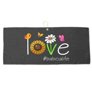 Love Babcia Life Cute Matching Family Large Microfiber Waffle Golf Towel