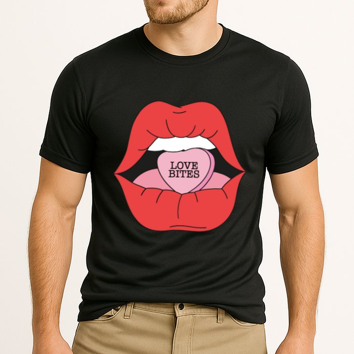 Love Bites Lip Graphic – Bold & Edgy Style Statement Performance Shirt