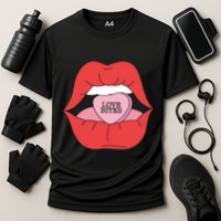 Love Bites Lip Graphic – Bold & Edgy Style Statement Performance Shirt