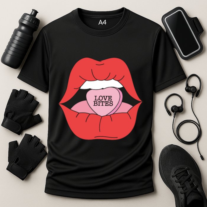 Love Bites Lip Graphic – Bold & Edgy Style Statement Performance Shirt