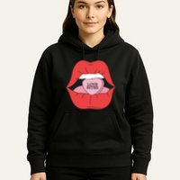Love Bites Lip Graphic – Bold & Edgy Style Statement Hoodie