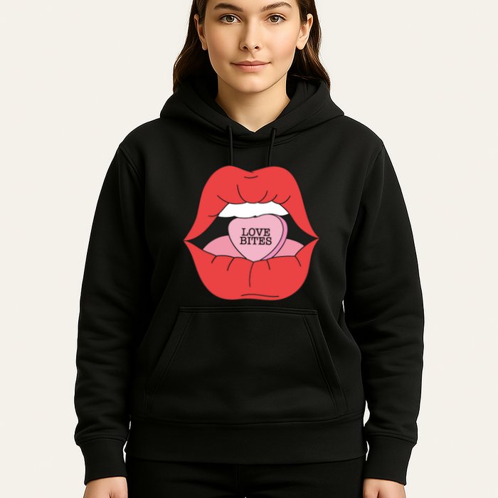 Love Bites Lip Graphic – Bold & Edgy Style Statement Hoodie