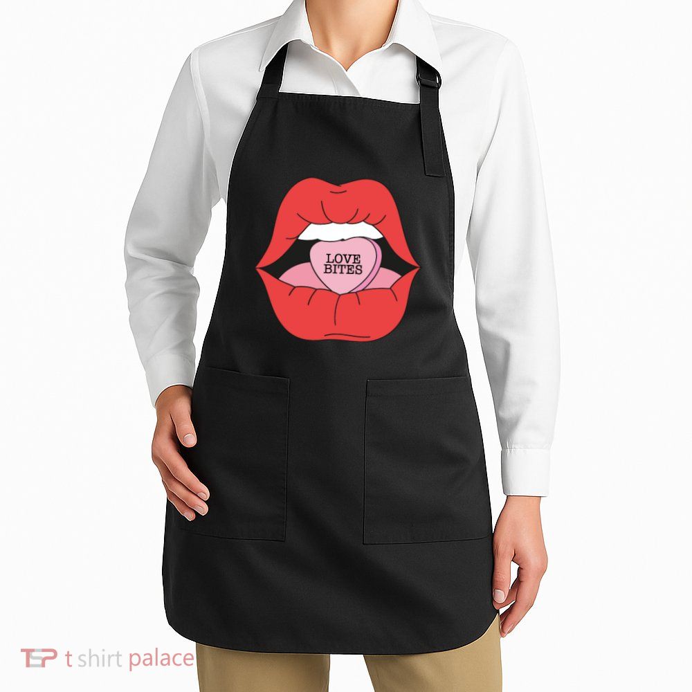 Love Bites Lip Graphic – Bold & Edgy Style Statement Apron