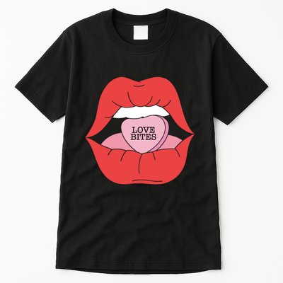 Love Bites Lip Graphic – Bold & Edgy Style Statement Tall T-Shirt