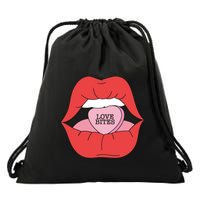 Love Bites Lip Graphic – Bold & Edgy Style Statement Drawstring Bag