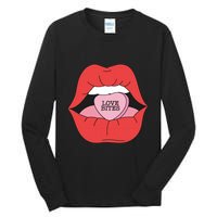 Love Bites Lip Graphic – Bold & Edgy Style Statement Tall Long Sleeve T-Shirt