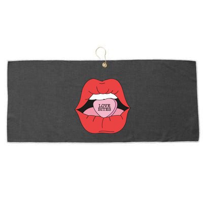 Love Bites Lip Graphic – Bold & Edgy Style Statement Large Microfiber Waffle Golf Towel