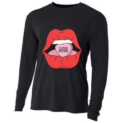 Love Bites Lip Graphic – Bold & Edgy Style Statement Cooling Performance Long Sleeve Crew