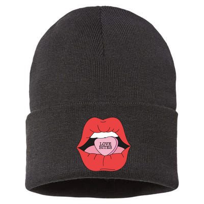 Love Bites Lip Graphic – Bold & Edgy Style Statement Sustainable Knit Beanie