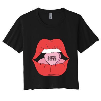 Love Bites Lip Graphic – Bold & Edgy Style Statement Crop Top