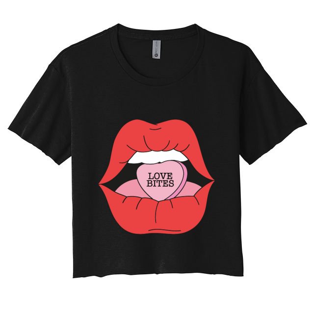 Love Bites Lip Graphic – Bold & Edgy Style Statement Crop Top