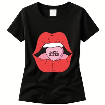 Love Bites Lip Graphic – Bold & Edgy Style Statement Womens T-Shirt