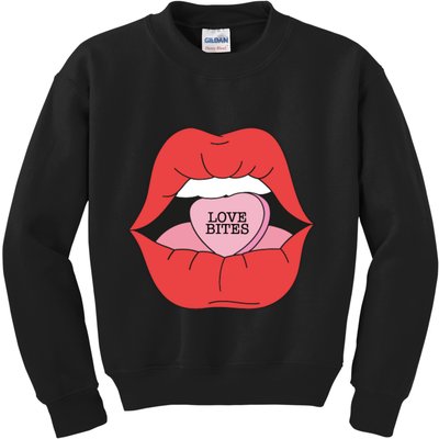 Love Bites Lip Graphic – Bold & Edgy Style Statement Kids Sweatshirt