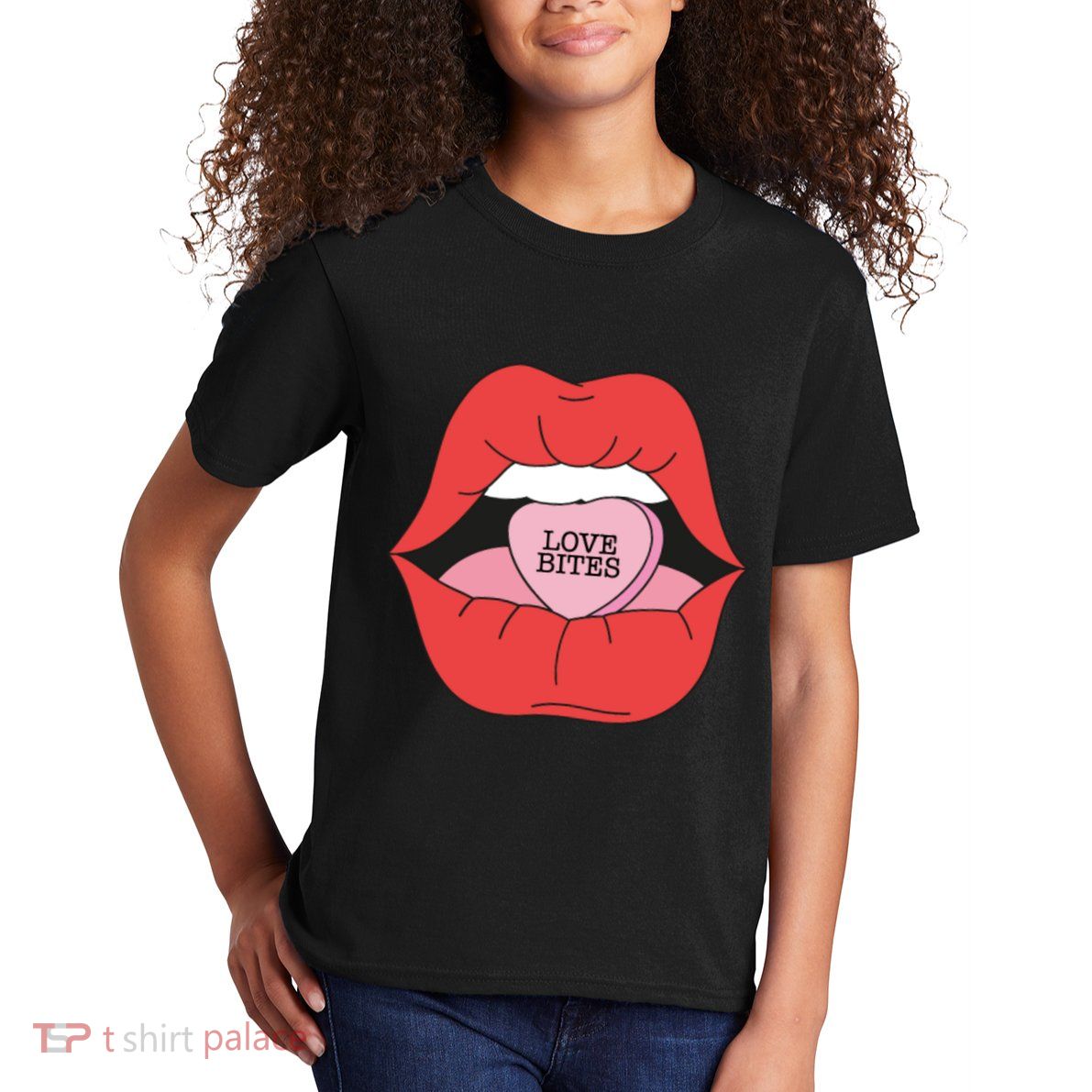 Love Bites Lip Graphic – Bold & Edgy Style Statement Kids T-Shirt