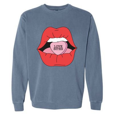 Love Bites Lip Graphic – Bold & Edgy Style Statement Garment-Dyed Sweatshirt