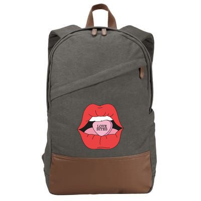 Love Bites Lip Graphic – Bold & Edgy Style Statement Cotton Canvas Backpack