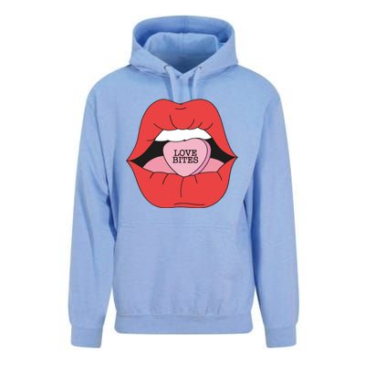 Love Bites Lip Graphic – Bold & Edgy Style Statement Unisex Surf Hoodie