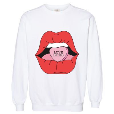 Love Bites Lip Graphic – Bold & Edgy Style Statement Garment-Dyed Sweatshirt