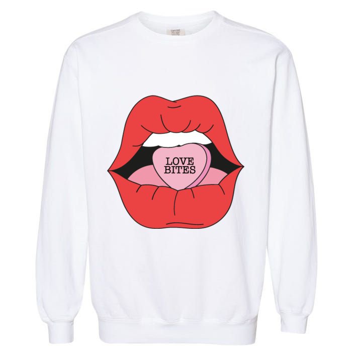 Love Bites Lip Graphic – Bold & Edgy Style Statement Garment-Dyed Sweatshirt