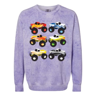 Little Boys Monster Trucks Pickup Truck Funny School Gift Colorblast Crewneck Sweatshirt