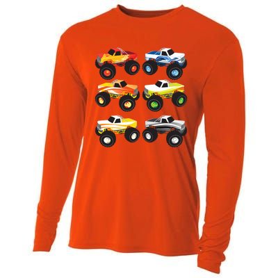 Little Boys Monster Trucks Pickup Truck Funny School Gift Cooling Performance Long Sleeve Crew