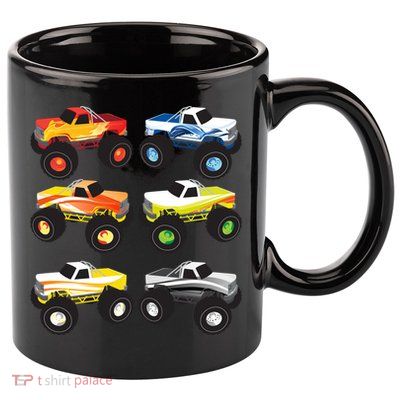 Little Boys Monster Trucks Pickup Truck Funny School Gift 11oz C Handle Ceramic Mug