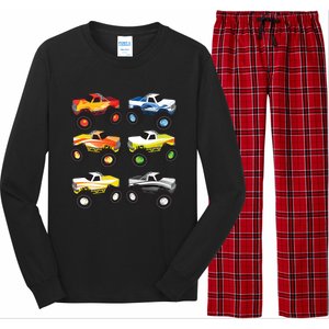 Little Boys Monster Trucks Pickup Truck Funny School Gift Long Sleeve Pajama Set