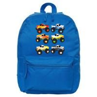 Little Boys Monster Trucks Pickup Truck Funny School Gift 16 in Basic Backpack