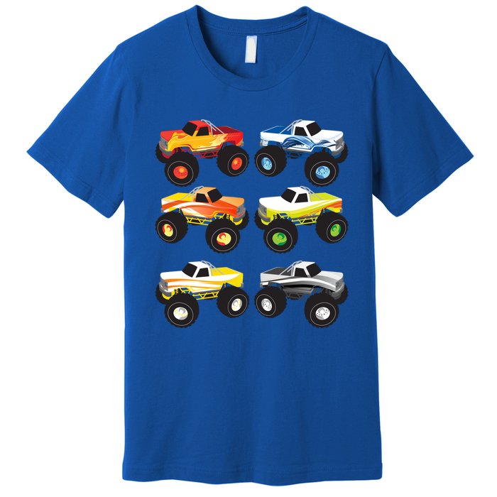 Little Boys Monster Trucks Pickup Truck Funny School Gift Premium T-Shirt