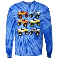 Little Boys Monster Trucks Pickup Truck Funny School Gift Tie-Dye Long Sleeve Shirt